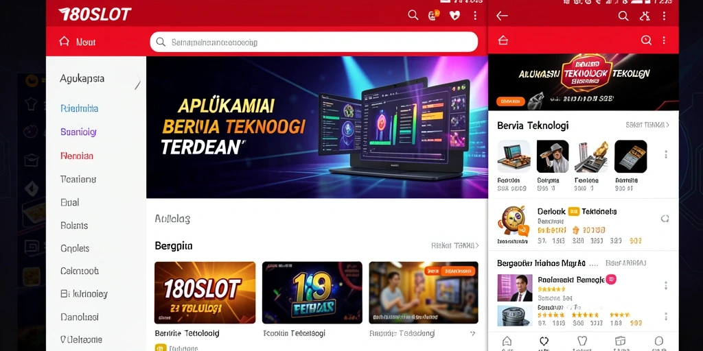 Antarmuka aplikasi 180SLOT menampilkan berita teknologi terbaru.