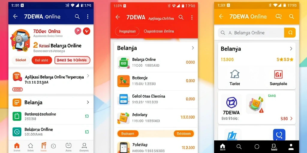 Antarmuka aplikasi 7DEWA untuk Belanja Online yang menarik dan fungsional.