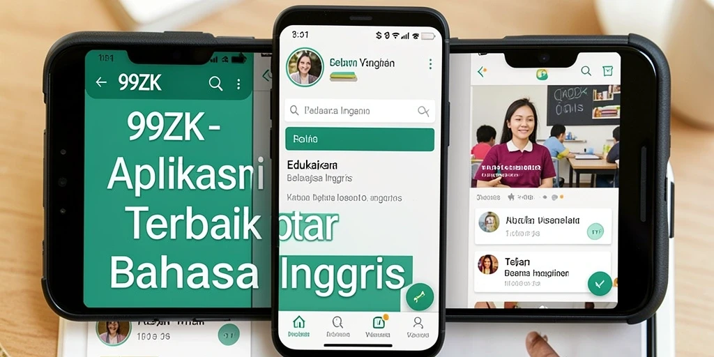 Tampilan antarmuka aplikasi Belajar Bahasa Inggris yang intuitif dan menarik.
