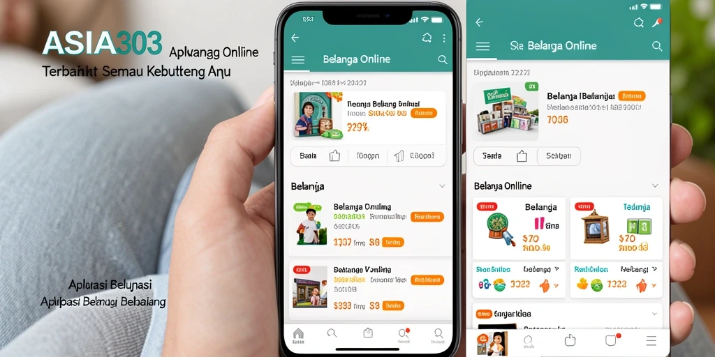 Tampilan antarmuka aplikasi ASIA303 untuk belanja online.