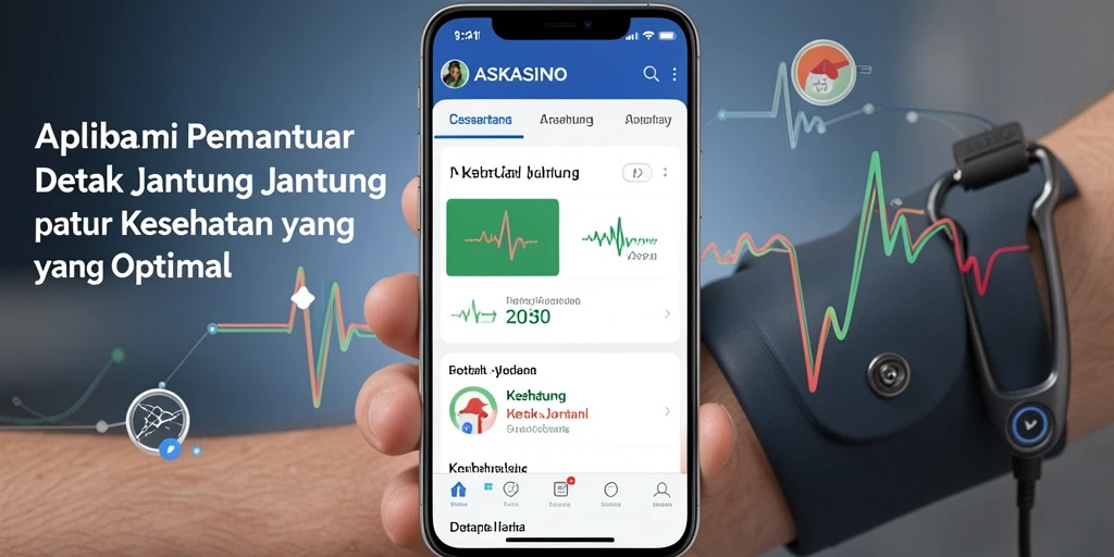 Tampilan antarmuka aplikasi ASKASINO untuk pemantauan detak jantung.