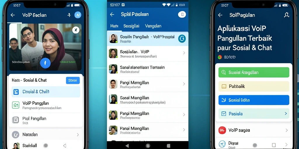 Antarmuka aplikasi SD107 yang user-friendly untuk VoIP Panggilan.